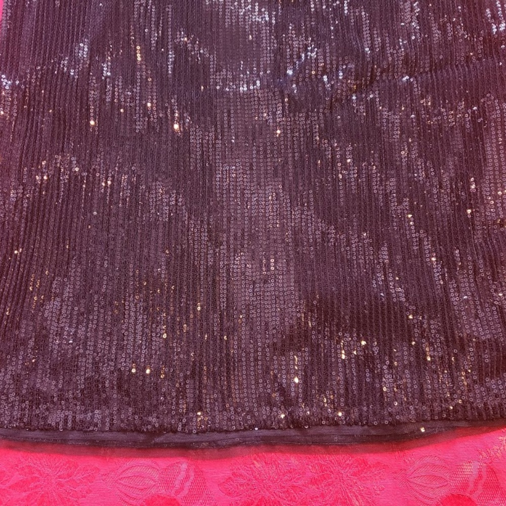 Adrianna Papell Halter Pleated Sequin Dress - Picture 6 of 7